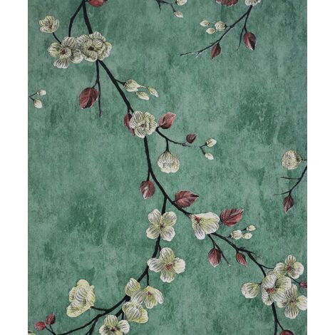 Papier peint à motifs d'arbres fleuris, autocollant et amovible, pour étagères et tiroirs.