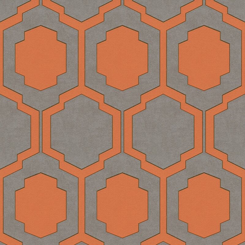 

Papier peint à motifs graphiques Profhome 374793 papier peint intissé légèrement texturé avec des figures géométriques mat orange gris beige 5,33 m2