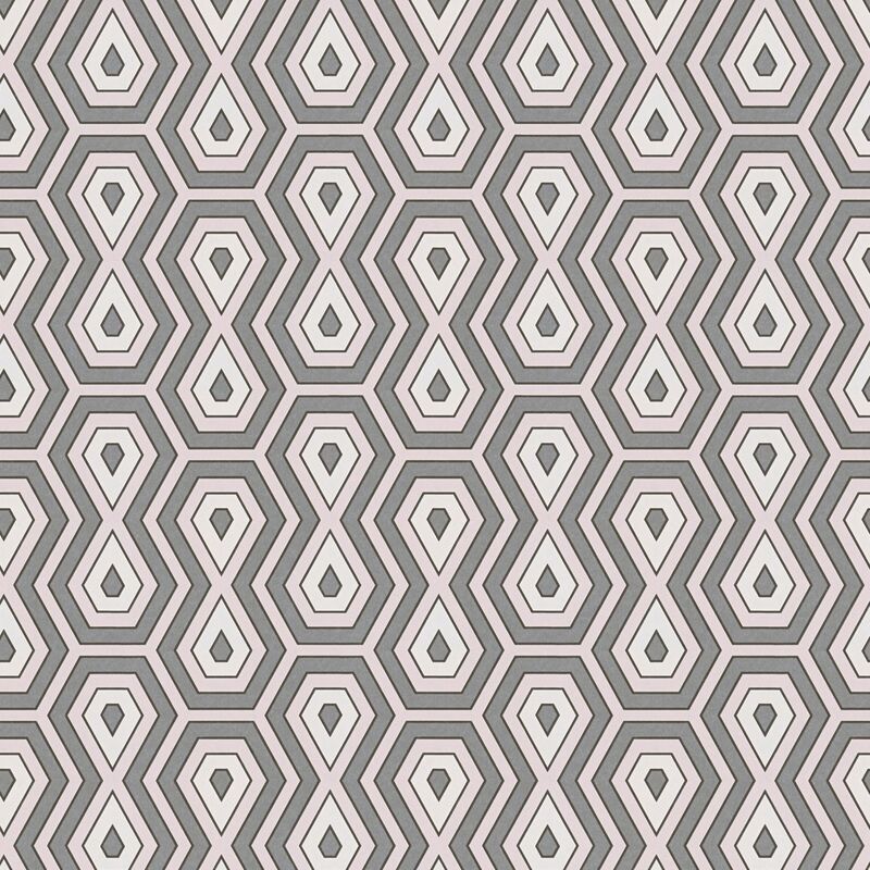 

Papier peint à motifs graphiques 377077 papier peint intissé lisse au style rétro mat rose gris blanc 5,33 m2 - Profhome