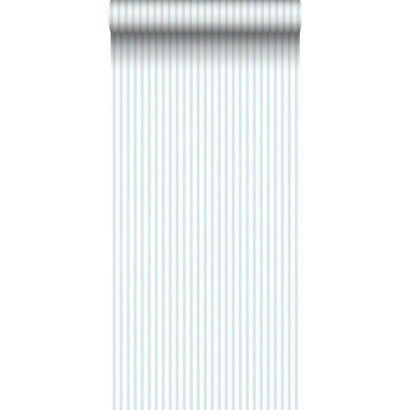 Papier peint à rayures bleu clair et blanc Sanders&sanders