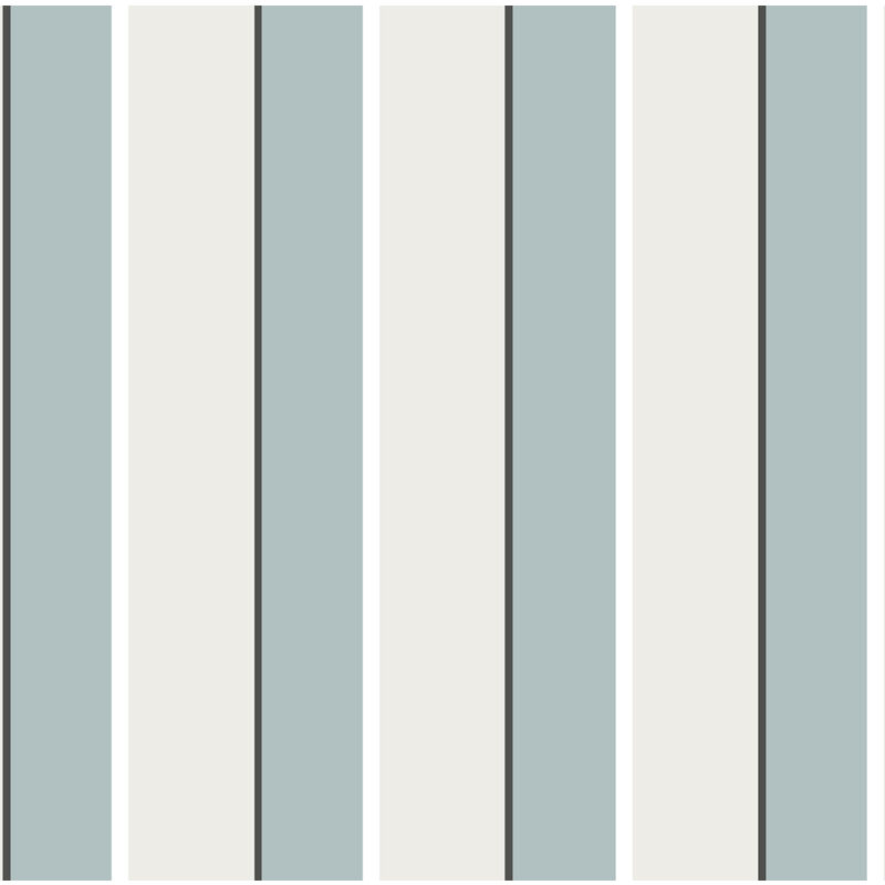 Sanders&sanders - papier peint à rayures bleu gris et beige