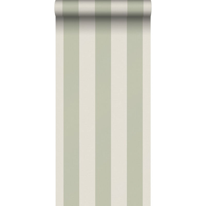 Papier peint à rayures vert et beige Sanders&sanders