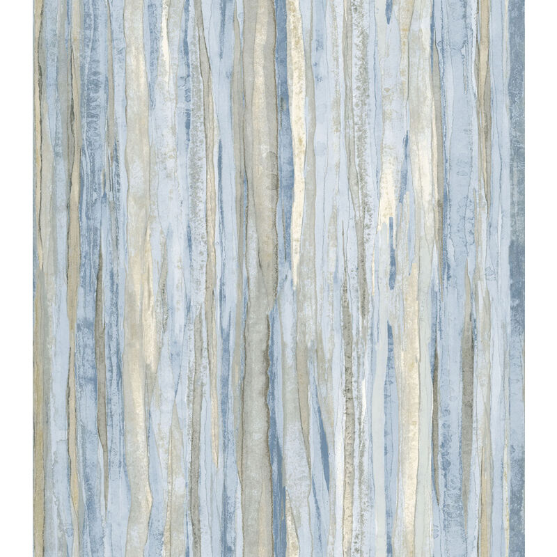 Papier peint à rayures bleu et beige Sanders&sanders