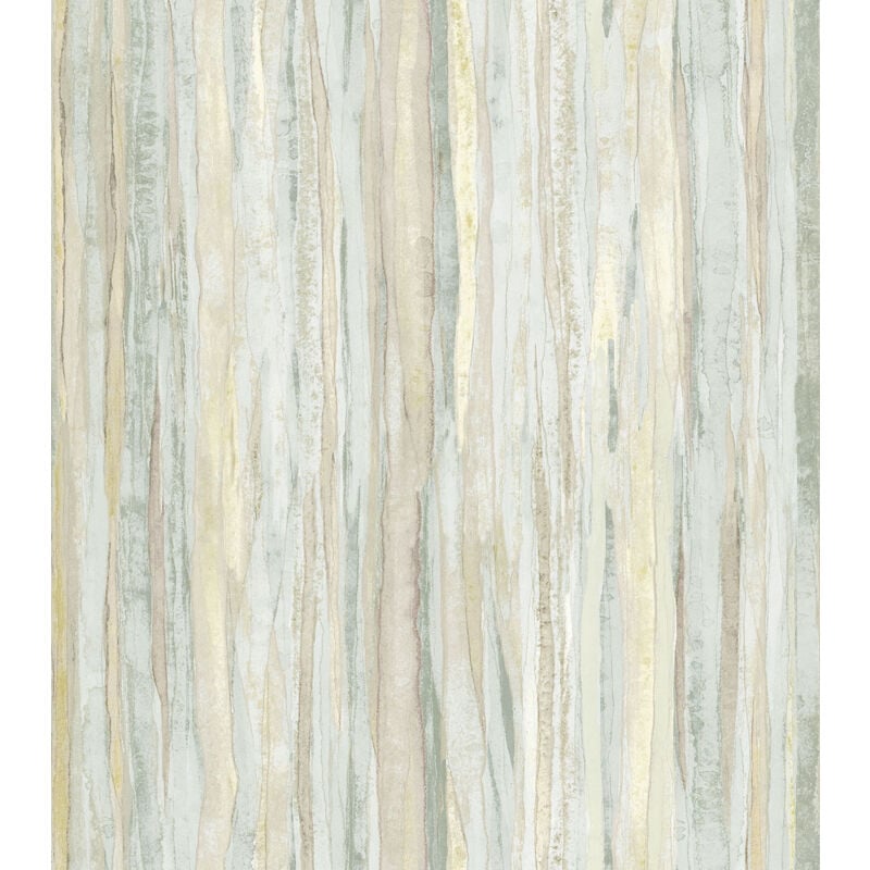 Sanders&sanders - papier peint à rayures beige et bleu clair