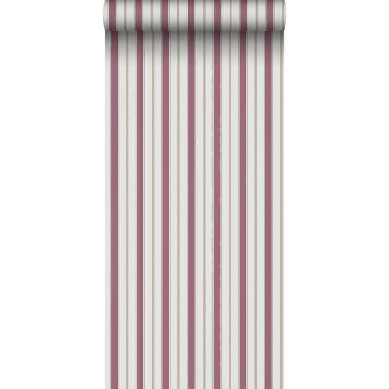 Sanders&sanders - papier peint à rayures rouge et beige