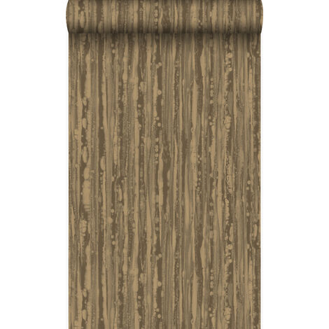 papier peint à rayures brun cuivré brillant  - Origin Wallcoverings