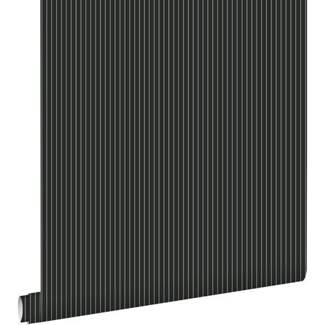 papier peint à rayures noir et blanc  - ESTAhome