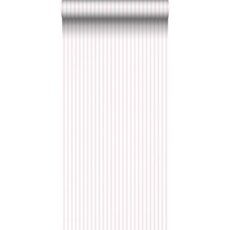 papier peint à rayures rose clair et blanc  - Sanders & Sanders