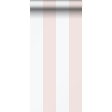 papier peint à rayures rose clair et blanc  - Sanders & Sanders