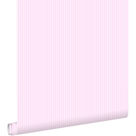 papier peint à rayures rose  - ESTAhome