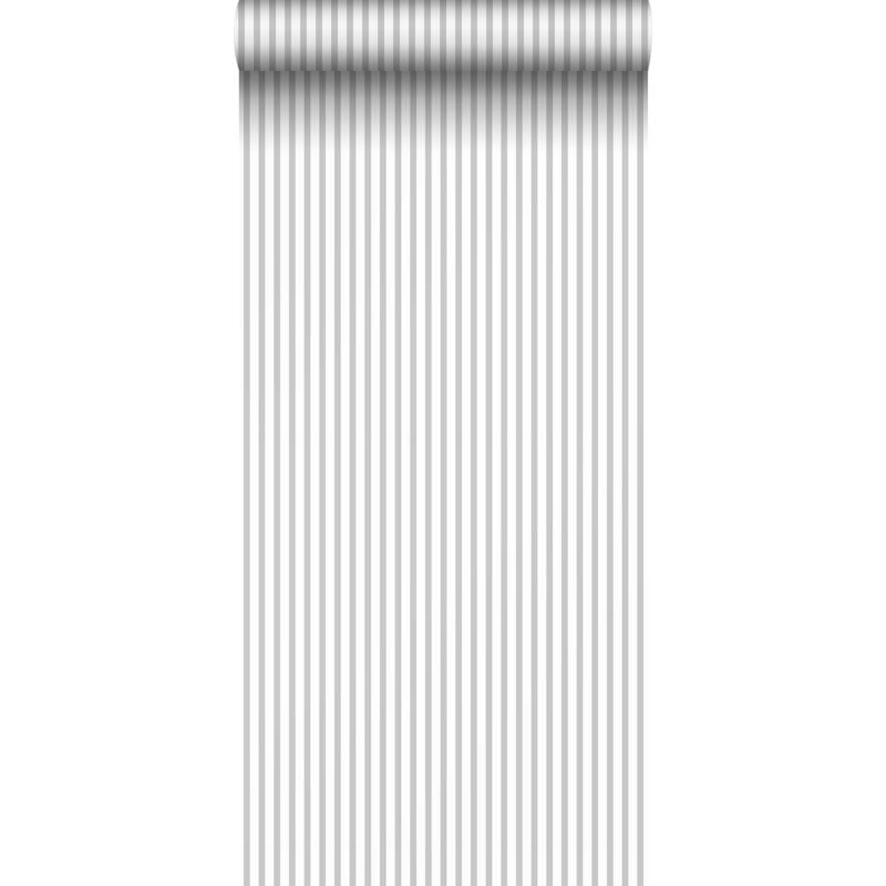 Papier peint à rayures gris et blanc Sanders&sanders
