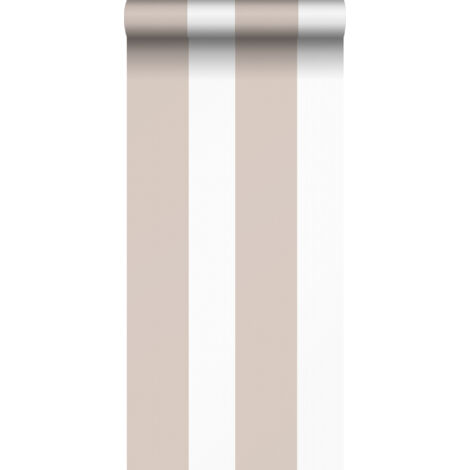 papier peint à rayures vieux rose et blanc  - Sanders & Sanders