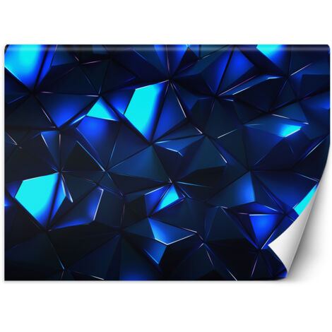 Papier peint Abstraction 3D bleue 300x210