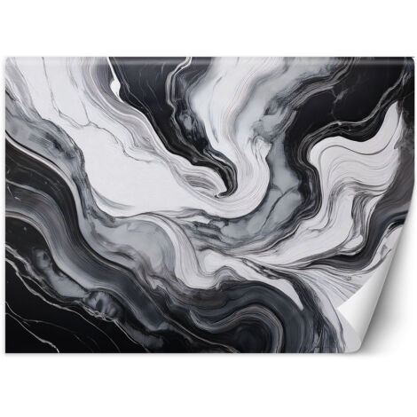 Papier peint Abstraction de marbre noir et blanc 100x70