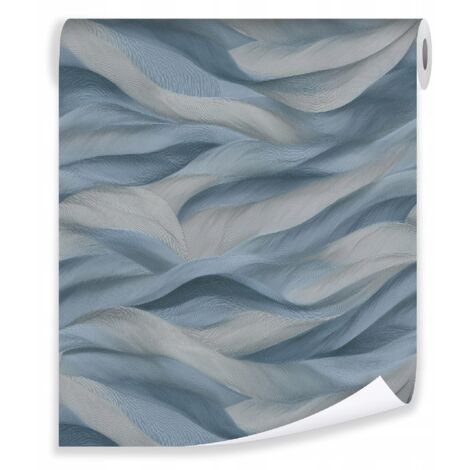 Papier peint abstrait vagues bleues 3d sur molleton mur salon chambre  coucher