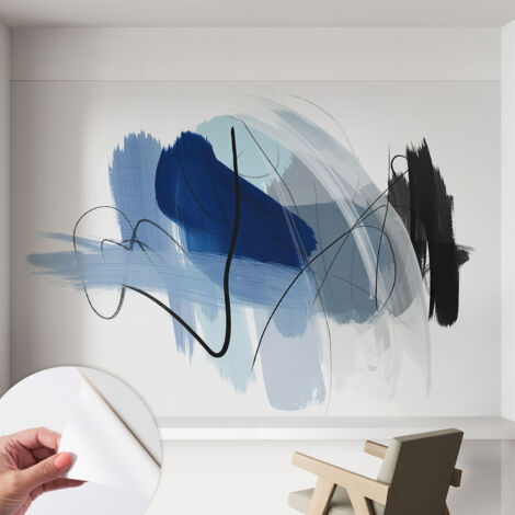 Papier peint adhésif autocollant pour salon chambre à coucher peint imprimé Installation facile Abstractions colorées 152x104 cm