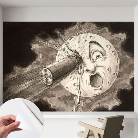 Papier peint adhésif autocollant pour salon chambre à coucher peint imprimé Installation facile Collision cosmique 152x104 cm