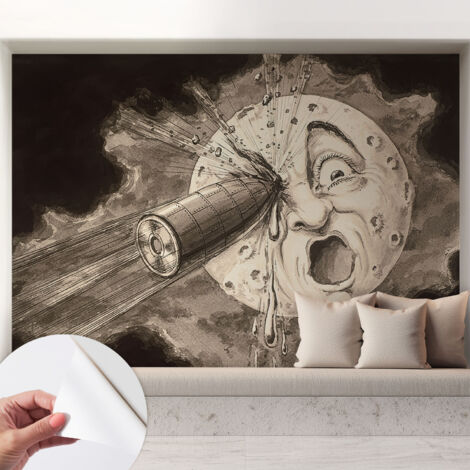 Papier peint adhésif autocollant pour salon chambre à coucher peint imprimé Installation facile Collision cosmique 208x146 cm