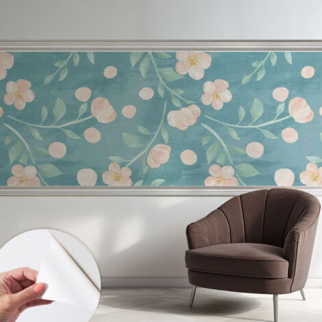 Papier peint adhésif autocollant pour salon chambre à coucher peint imprimé Installation facile Élégance florale 250x104 cm
