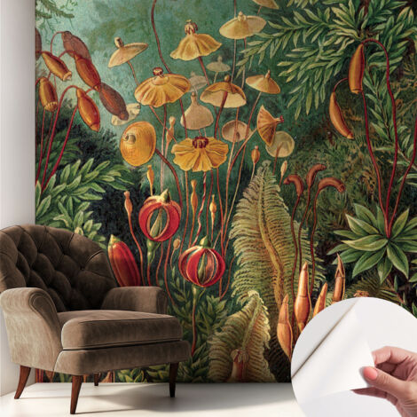 Papier peint adhésif autocollant pour salon chambre à coucher peint imprimé Installation facile Jardin exotique 250x250 cm