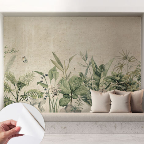 Papier peint adhésif autocollant pour salon chambre à coucher peint imprimé Installation facile Jungle tropicale 208x146 cm
