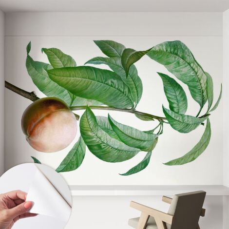 Papier peint adhésif autocollant pour salon chambre à coucher peint imprimé Installation facile Pêche mûre 152x104 cm