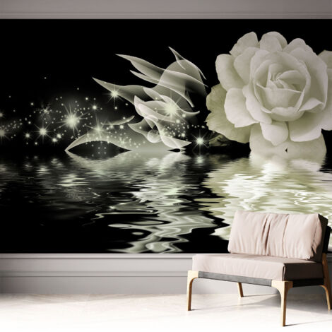 Papier peint adhésif autocollant pour salon chambre à coucher peint imprimé Installation facile Rose lumineuse 312x219 cm