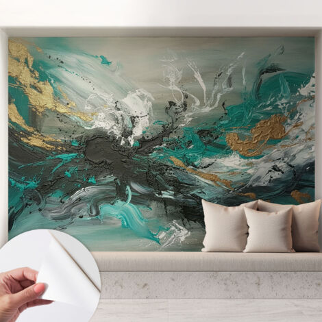 Papier peint adhésif autocollant pour salon chambre à coucher peint imprimé Installation facile Tourbillon artistique 208x146 cm