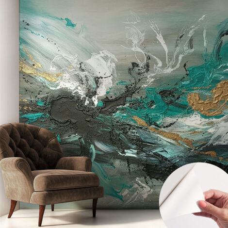 Papier peint adhésif autocollant pour salon chambre à coucher peint imprimé Installation facile Tourbillon artistique 250x250 cm