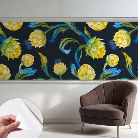 Papier peint adhésif autocollant pour salon chambre à coucher peint imprimé Installation facile Virtuose végétal 250x104 cm