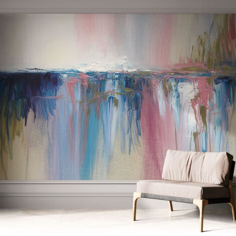Papier peint adhésif autocollant pour salon chambre à coucher peint imprimé pour mur Abstraction colorée 312x219 cm