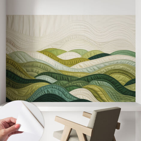Papier peint adhésif autocollant pour salon chambre à coucher peint imprimé pour mur Collines de tissu 104x70 cm