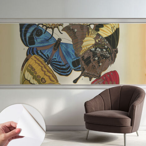 Papier peint adhésif autocollant pour salon chambre à coucher peint imprimé pour mur Inspiration papillons 250x104 cm
