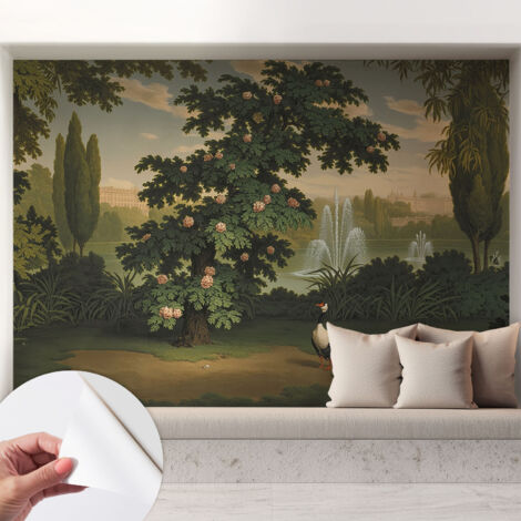 Papier peint adhésif autocollant pour salon chambre à coucher peint imprimé pour mur Jardin naturel 208x146 cm