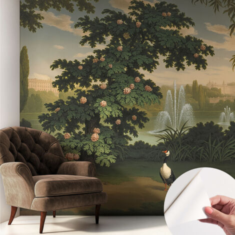 Papier peint adhésif autocollant pour salon chambre à coucher peint imprimé pour mur Jardin naturel 250x250 cm