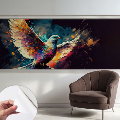 Papier peint adhésif autocollant pour salon chambre à coucher peint imprimé pour mur Oiseau coloré 250x104 cm