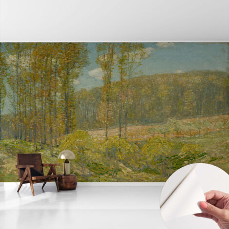Papier peint adhésif autocollant pour salon chambre à coucher peint imprimé pour mur Paysage forestier 416x254 cm