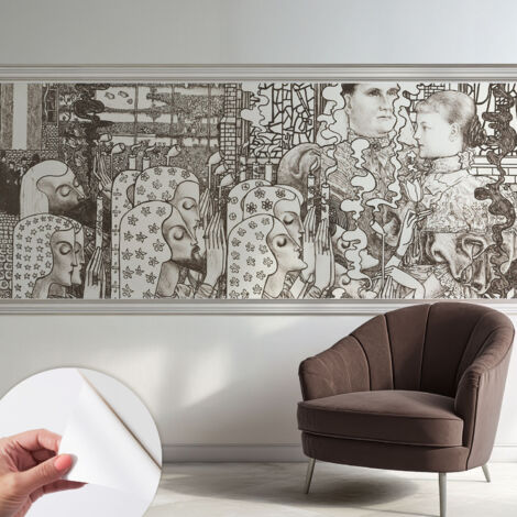 Papier peint adhésif autocollant pour salon chambre à coucher peint imprimé pour mur Portraits floraux 250x104 cm