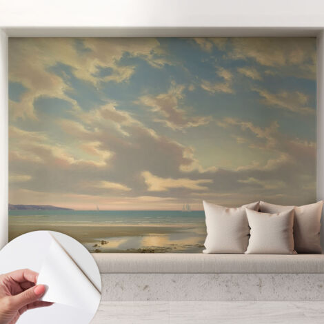 Papier peint adhésif autocollant pour salon chambre à coucher peint imprimé pour mur Rive paisible 208x146 cm