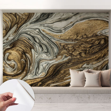 Papier peint adhésif autocollant pour salon chambre à coucher peint imprimé pour mur Tourbillons abstraits 208x146 cm