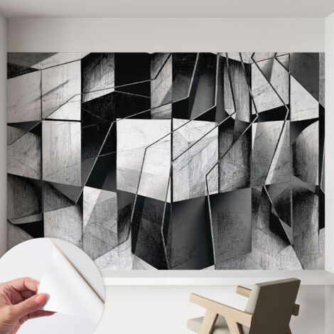 Papier peint adhésif autocollant pour salon chambre à coucher tendance et originale Abstraction géométrique 152x104 cm