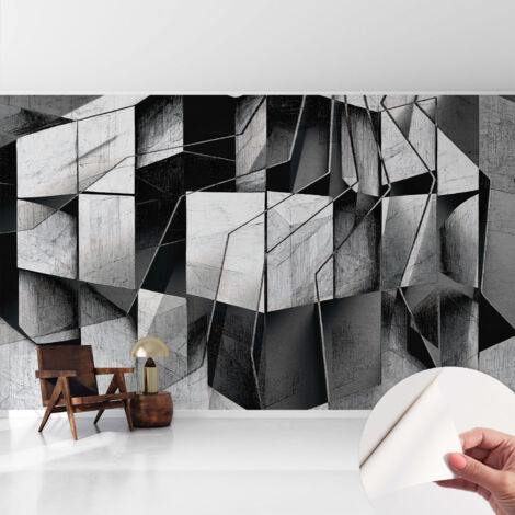 Papier peint adhésif autocollant pour salon chambre à coucher tendance et originale Abstraction géométrique 416x254 cm