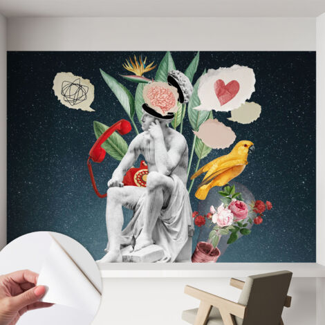 Papier peint adhésif autocollant pour salon chambre à coucher tendance et originale Art surréaliste 152x104 cm