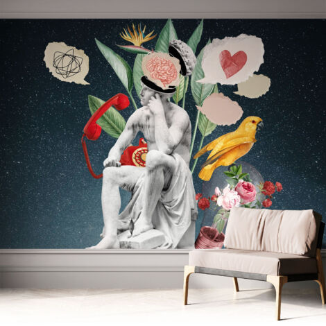 Papier peint adhésif autocollant pour salon chambre à coucher tendance et originale Art surréaliste 312x219 cm