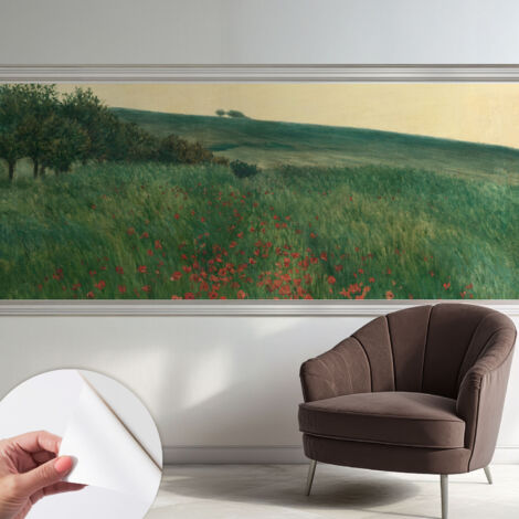 Papier peint adhésif autocollant pour salon chambre à coucher tendance et originale Champs de pavots 250x104 cm