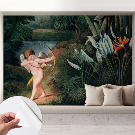 Papier peint adhésif autocollant pour salon chambre à coucher tendance et originale Charmant cupidon 208x146 cm