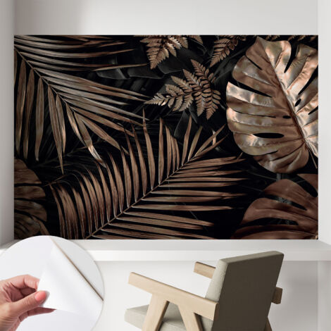 Papier peint adhésif autocollant pour salon chambre à coucher tendance et originale Feuilles exotiques 104x70 cm