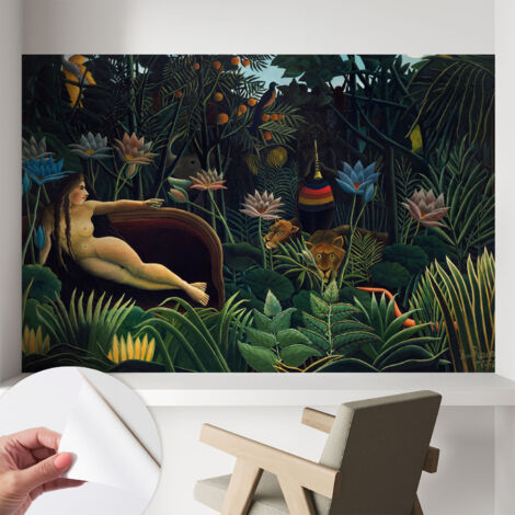Papier peint adhésif autocollant pour salon chambre à coucher tendance et originale Jungle exotique 104x70 cm
