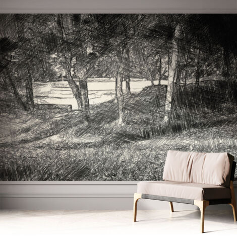 Papier peint adhésif autocollant pour salon chambre à coucher tendance et originale Paysage serein 312x219 cm