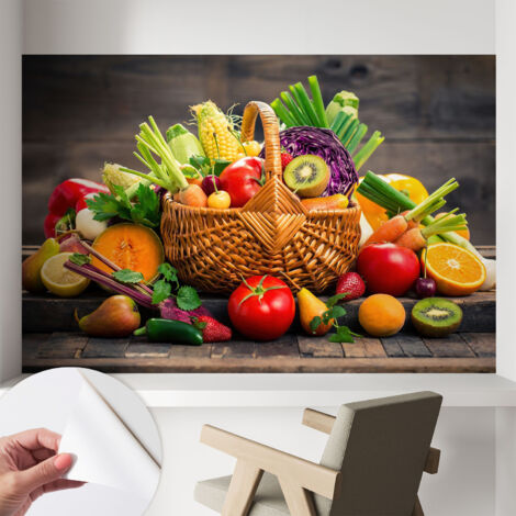 Papier peint adhésif autocollant pour salon chambre à coucher tendance et originale Richesse fruitée 104x70 cm